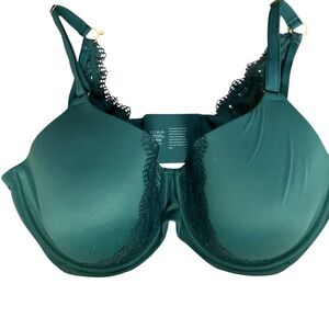 Soma Embraceable Perfect Coverage Lace Underwear Adjustable Strap Green Bra 40DD